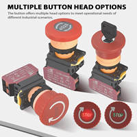 Botón de Paro de Emergencia LA38MK-ZS/STOP de 22 mm con Símbolo de Paro, 2NC, Alta Calidad, Cableado Rápido
