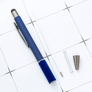 Wholesale Multi-Color Spray-Coated Push-Button Custom Logo Office/Student Writing Ballpoint <b>Pen</b> 1.0Mm Touchscreen Stylus - Product Image 4