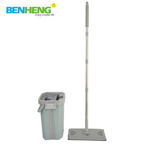 Serpillère plate en microfibre en gros avec <span class=keywords><strong>seau</strong></span> à essorage mains libres, nettoyage à 360°, conception facile à utiliser <span class=keywords><strong>pour</strong></span> les sols en bois, best-seller - Product Image 6