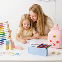 Étui à crayons personnalisé avec logo par sublimation, étui à crayons en silicone imperméable, simple, pour le rangement de fournitures de bureau, étui pour stylos, cadeau
