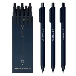 Kaco ปากกาเจลบริสุทธิ์หมึกสีดำขนาด0.5มม. สำหรับโรงเรียนสำนักงานอุปกรณ์ภายในบ้านสีน้ำเงินสีดำ