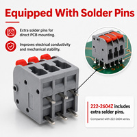 Bloc de bornes modulaire pour PCB 32A 5,0 mm, à ressort sans vis, à levier poussoir, connexion rapide fil-platine, pour applications industrielles
