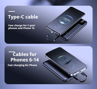 Mini Power Bank 10000mAh PD 22.5W Charge Rapide Portable avec 4 Câbles Intégrés et Écran LED