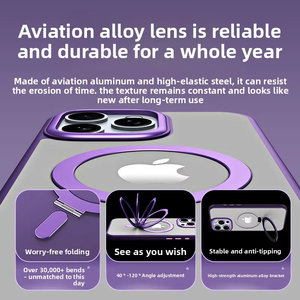 Ốp điện thoại mới dành cho <span class=keywords><strong>iPhone</strong></span> 14 15 16 17 Pro Max, chống sốc, trong suốt như pha lê, có nam châm, tích hợp giá đỡ - Product Image 6