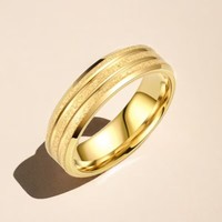 Bague de fiançailles et de mariage pour homme et femme en acier inoxydable plaqué or 18 carats, nouvelle mode 4MM 6MM