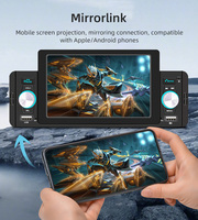 Radio Mobil Android BQCC Single-Din 5 inci, CarPlay, Amplifier, Kamera Mundur, Pemutar Multimedia, Head Unit Dashboard, Kamera Mundur RGB