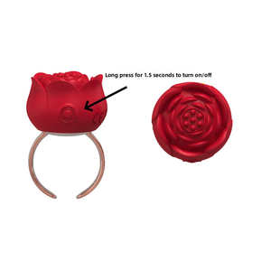 新作ミニレッドローズリングバイブレーター女性用クリトリス乳首マッサージオナニーフィンガーリング振動リングセックスおもちゃ - Product Image 3