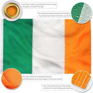 Drapeau d'Irlande 3x5 pieds, extérieur, double face, robuste, en nylon 210D, ourlet 4 points, œillets en laiton - Product Image 5