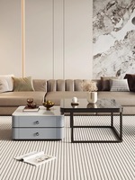 2025 Table à thé de luxe moderne pour petits appartements plaque de roche carrée et meuble TV Combo pour salon pour nouvelle maison