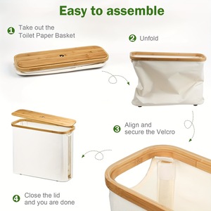 Panier de rangement pour rouleaux de papier toilette avec couvercle transparent, couleur personnalisée en usine - Product Image 4