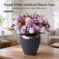 Bouquet de fleurs artificielles européennes, arrangement floral artisanal pour mariage et décoration intérieure
