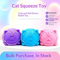 Bola Fidget Kucing Berduri, Mainan Squishy Hewan Lucu Lembut untuk Menghilangkan Stres dan Dekompresi