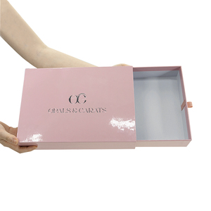 Biodegradable Pink Cardboard <b>Box</b> Custom Logo Glossy Lamination Hard Rigid Sliding Shipping Drawer 2mm for <b>Socks</b> Packaging - Product Image 3