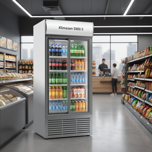 Refrigerador Comercial Vertical con Puerta Corredera de Vidrio para Exhibición de Bebidas, Enfriamiento por Aire, 852L, Doble Temperatura, Klimasan S900 5 - Product Image 3