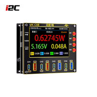 Estación de Carga Súper Rápida I2C C08 de 8 Puertos, Cargador PD/QC de 140W con Monitoreo de Voltaje/Corriente en Tiempo Real, Multímetro para Reparación de Teléfonos