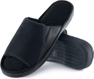 Chaussons d'intérieur confortables <span class=keywords><strong>pour</strong></span> hommes à bout ouvert en mousse à mémoire <span class=keywords><strong>de</strong></span> forme, chaussons d'intérieur confortables à enfiler <span class=keywords><strong>pour</strong></span> hommes, respirants, antidérapants, doux <span class=keywords><strong>pour</strong></span> la chambre à coucher - Product Image 2