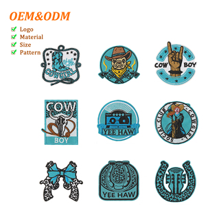 Parches Termoadhesivos Bordados en 3D Estilo Vaquero del Oeste, Certificación CE, Diseño de Calavera, Caballo, Bota de Vaquera, Logotipo Personalizado para Chaqueta Vaquera, Sombrero, Bolso - Product Image 1