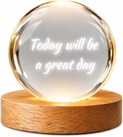 Sphère en cristal K9 polie sur mesure, lampe de nuit LED, boule de verre, décoration de bureau, cadeau pour chambre à coucher, bureau, méditation, motivation