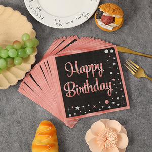Happy Birthday Printed Paper Napkins 330mm Square Double Layer For Party Celebration - Product Image 3