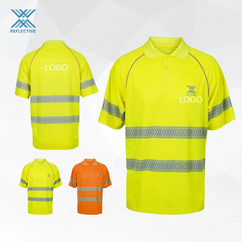 LX Sicherheit reflektierendes Sicherheits-T-Shirt hohe Sichtbarkeit Polo-Shirt Kurzarm-Sicherheits-Arbeitshemd