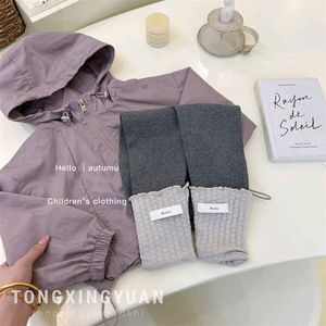 Child Star Circle Girls Windbreaker Jacket Hooded Autumn Spring Kids Outwear Set - Product Image 3