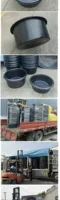 Pot rond en plastique PE de qualité alimentaire pour nénuphar noir, moulage par rotation, logo personnalisé, bassin à usage unique, Chine, Fujian