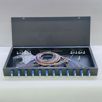 Prix usine Panneau de brassage fibre optique 12 ports 24 fibres LC/UPC Duplex 1U 19 pouces Standard Montage mural Boîtier de distribution Monomode/Multimode