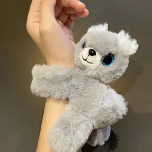 slapbands bear plush animals high quality hot sale clap ring toy for kids/Hand Ring Bear Sloth Hand Circle Clap Bracelet Toy