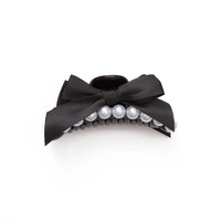 Internet populaire noir Satin nœud épingle à cheveux tentatrice princesse pince à cheveux petit côté cassé frange pince pour filles en métal plastique