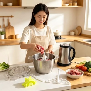<span class=keywords><strong>Hachoir</strong></span> Électrique Domestique Rapide, <span class=keywords><strong>Hachoir</strong></span> à <span class=keywords><strong>Viande</strong></span> Démontable pour la Préparation de Farce de Raviolis - Product Image 4
