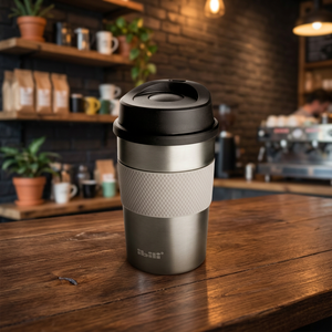 Luxe Stainless Steel <b>Double</b> <b>Wall</b> Thermal <b>Mug</b> 360ml GRIS (Ibili 667536T) - Product Image 3