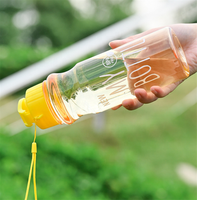 Bouteille d'eau sport grande capacité transparente en PET pour extérieur, gourde isotherme, cadeau publicitaire en plastique