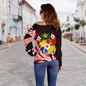 Tonga femmes Vintage <span class=keywords><strong>Floral</strong></span> polynésien <span class=keywords><strong>tatouage</strong></span> courbe hors épaule pull luxe décontracté imprimé pour printemps/été respirant - Product Image 4