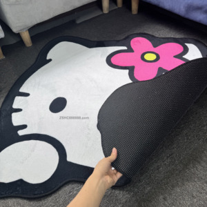 Thảm trải sàn hoạt hình mèo dễ thương, chống trơn trượt, bán buôn, dành cho phòng bé gái, thảm lông xù mềm mại, dày dặn cho phòng khách - Product Image 3