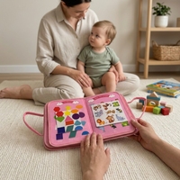 Livre d'activités Montessori en feutre, livre silencieux éducatif pour bébés, activité sensorielle précoce, livre d'autocollants magiques réutilisables, jouets et cadeaux pour enfants