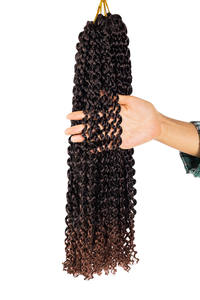 棕色24英寸激情扭钩针头发水波编织头发卷曲长合成头发延伸 - Product Image 4