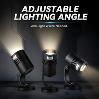 Projecteur LED paysager étanche IP65 5W DC12/24V avec dissipateur de chaleur côtelé, montage réglable, éclairage d'accentuation pour villa, mur et arbre
