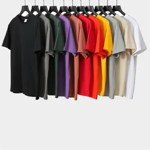220g High Quality Pima Cotton Plain T Shirt Shortsleeve Slim Fit Custom Men's T-shirts Luxury Tshirt