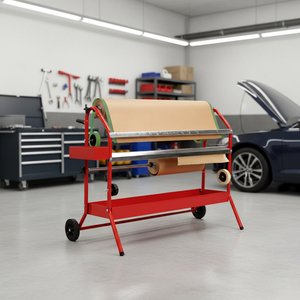 Distributeur mobile de papier de masquage métallique robuste de 36 pouces pour atelier de peinture automobile - Product Image 4