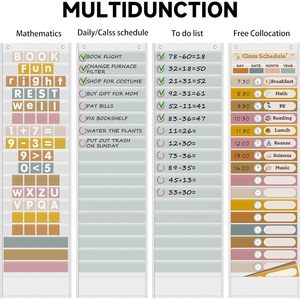 Tabla de Horarios Diarios con Bolsillos, 18+1 Bolsillos, Tarjetas Reutilizables, Tablero Visual de Gestión del Tiempo para Niños, Regreso a Clases - Product Image 3