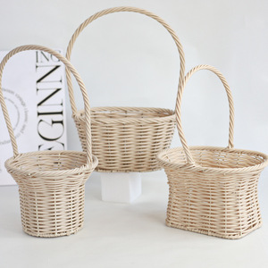 <strong>Rattan</strong> Handheld Flower <strong>Basket</strong> Multi Size Woven Gift <strong>Basket</strong> for Wedding Floral Arrangement Picnic <strong>Storage</strong> - Product Image 3