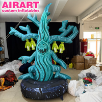 Arbre fantôme gonflable lumineux avec base, modèle d'arbre de jardin pour Halloween, taille personnalisée, arbre monstre gonflable