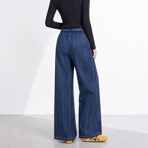 Pantalones plisados Miyake de alta calidad para mujer, ecológicos, de pierna ancha, estilo holgado, cintura alta elástica, ajuste casual y suelto, lavados, 100% para verano. - Product Image 5