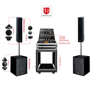 T.I Pro ses pasif ses sistemi ekipmanları aktif 12 inç 6.5 w bas ile dört 500 inç sürücü tops