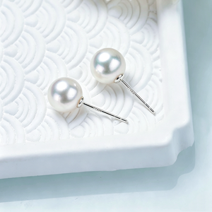 Boucles d'oreilles en platine PT950 avec perles d'eau de mer japonaises Akoya, 8,5-9 mm, parfaitement rondes, à l'éclat miroir, pour femmes - Product Image 4