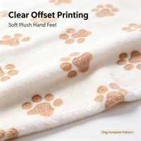 Tissu en flanelle 100 % polyester 230 GSM résistant à l'abrasion, imprimé à motif de patte de chien, pour textile de maison lourd - En stock