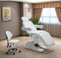 Table de spa électrique en cuir blanc avec moteurs CE Lit de traitement facial de massage de beauté
