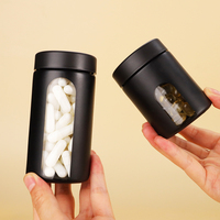 Flacon en verre rond pour compléments vitaminiques au design unique, 120 ml, 180 ml, flacon à médicaments en verre noir avec couvercle à vis CRC, boîte cadeau