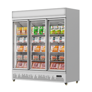 One-stop Custom Food Storage Three Doors Display Cooler Fridge Commercial Freezer <b>Refrigerator</b> HR-1400LDM Display Freezers and R - Product Image 4