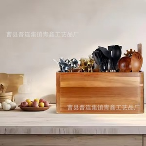 Wooden <b>Storage</b> <b>Box</b> Rectangular Wall Mounted For <b>Kitchen</b> Tableware Home Office Use - Product Image 5